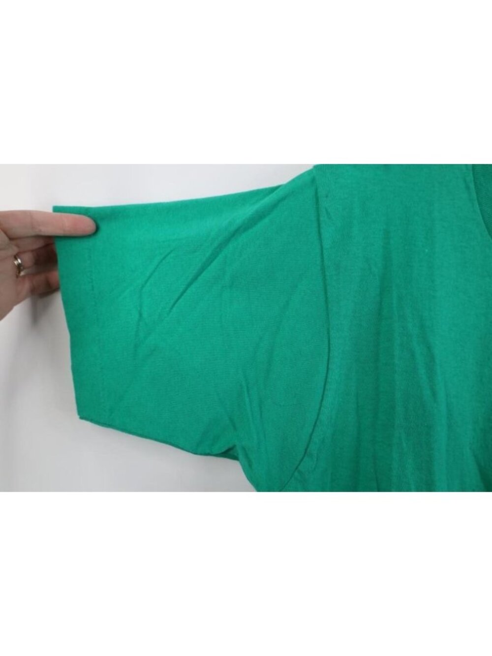 Vtg 70s 80s Streetwear Mens Medium Blank Cotton Pocket T-Shirt Kelly Green USA - Picture 7 of 12